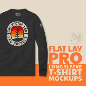 Flat Lay Pro Long Sleeve T-Shirt Mockups