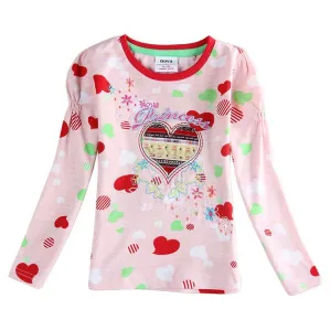 Floral Girl Shirt Nova new Girls t-shirts Spring/Autumn Long Sleeve T Shirt for Children Girl