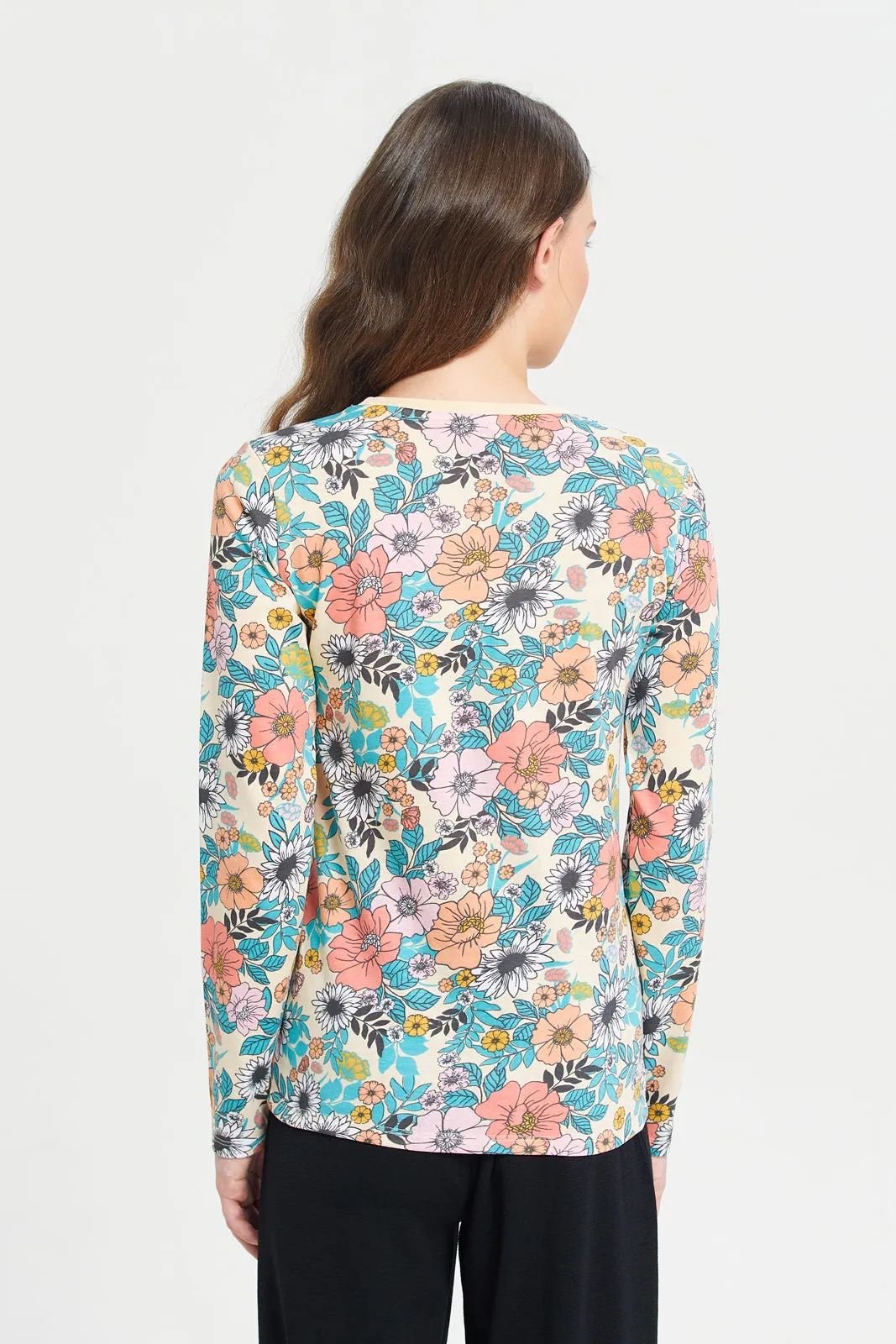 Floral L/S Basic Tshirts