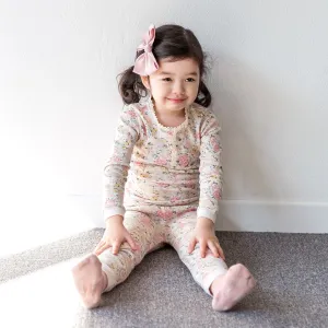 Flower Beige Long Sleeve Pajama