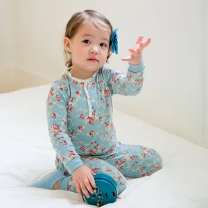 Flower Mint Long Sleeve Pajama