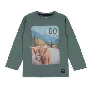 Go Explore Noruk Boys Green Long Sleeve  Tee - Select Size