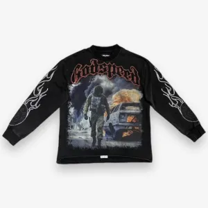 Godspeed Khaos Long sleeve T-shirt Black washed