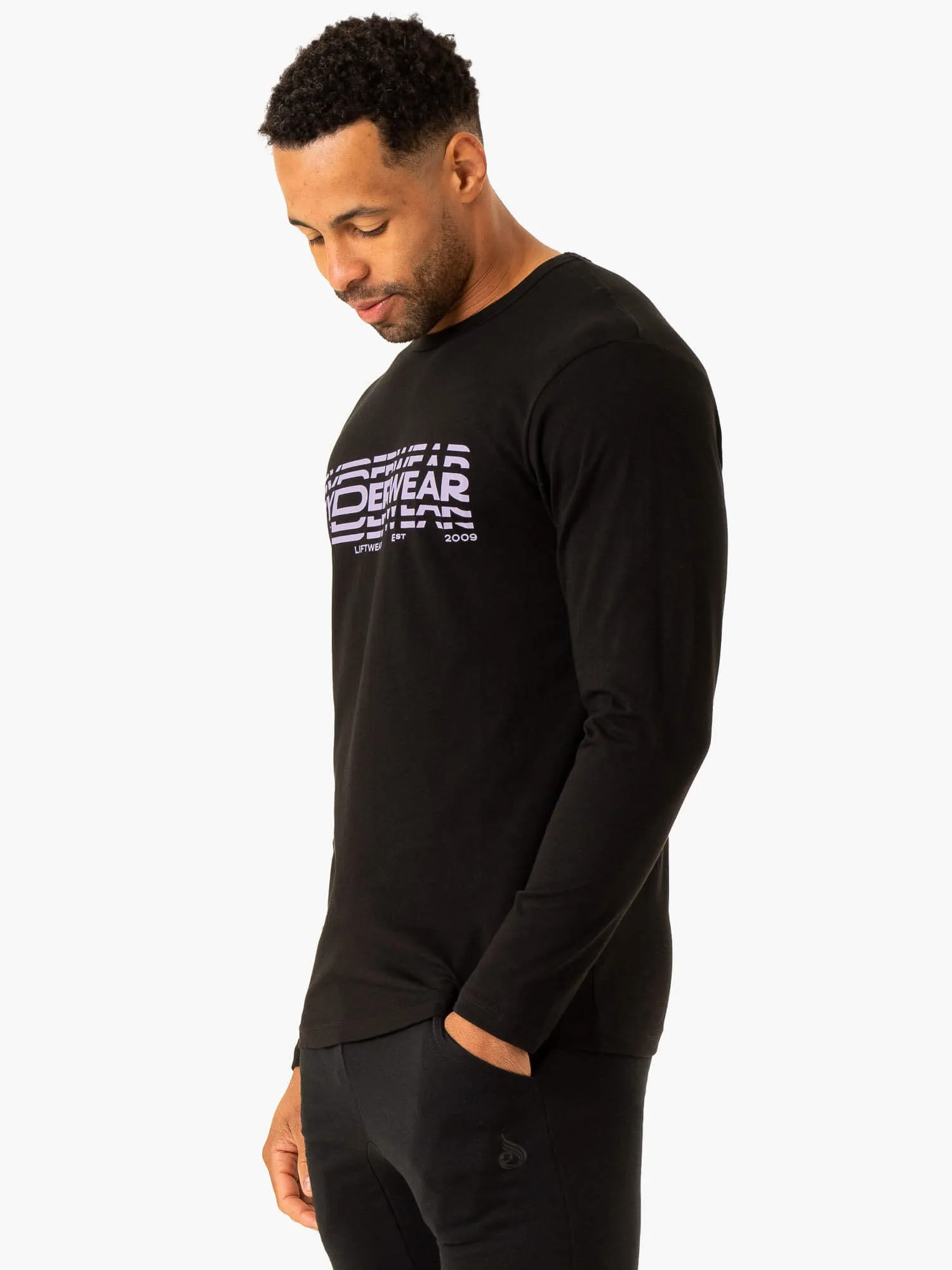 Graphic Long Sleeve T-Shirt - Black