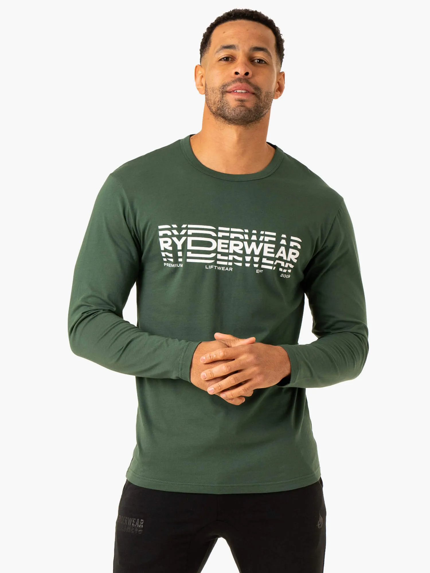 Graphic Long Sleeve T-Shirt - Dark Green