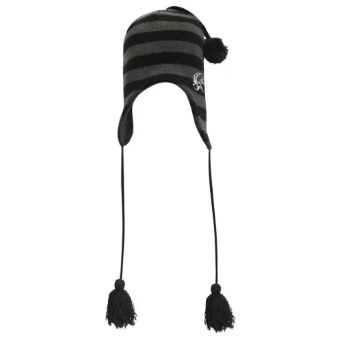 Gray & Black Striped Pom Pom Trapper: Sourpuss - Hat