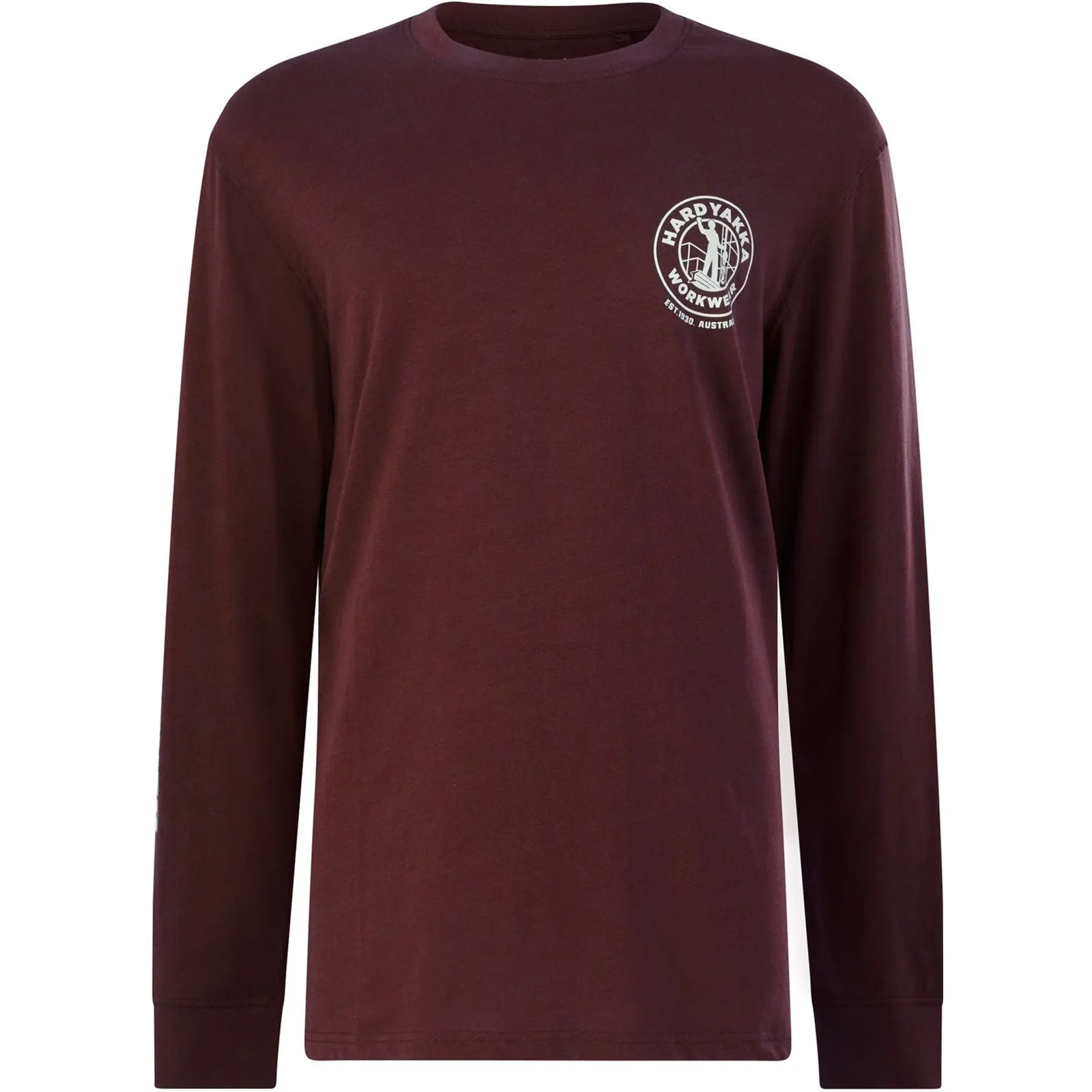 Hard Yakka Heritage Icon Long Sleeve Tee  Burgundy