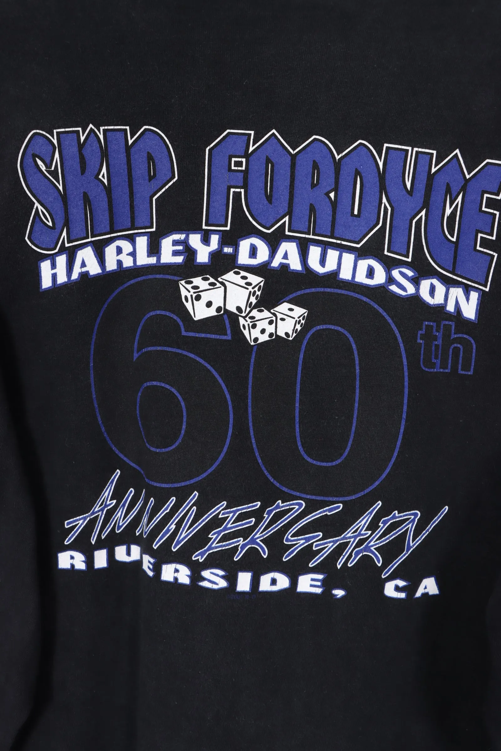 HARLEY DAVIDSON 60th Anniversary Flame Sleeve Detail Long Sleeve Tee (XXL)