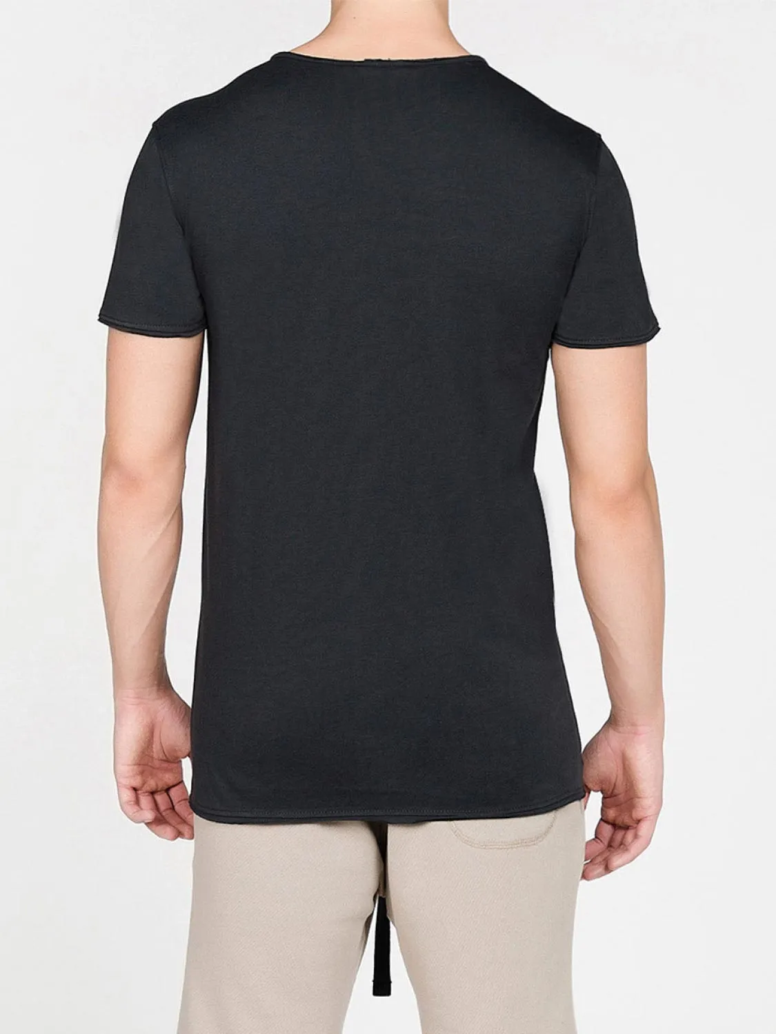 Henley Organic Cotton T-Shirt Charcoal Grey