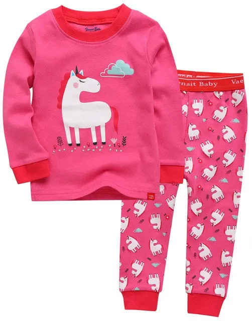 Hotpink Unicorn Long Sleeve Pajama