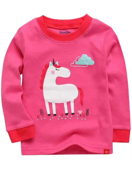 Hotpink Unicorn Long Sleeve Pajama