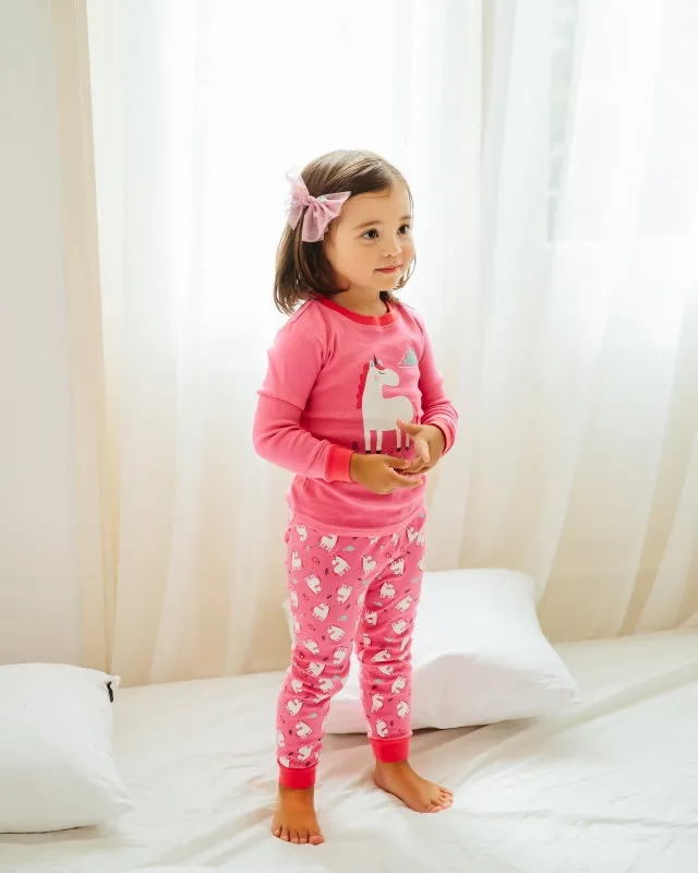 Hotpink Unicorn Long Sleeve Pajama