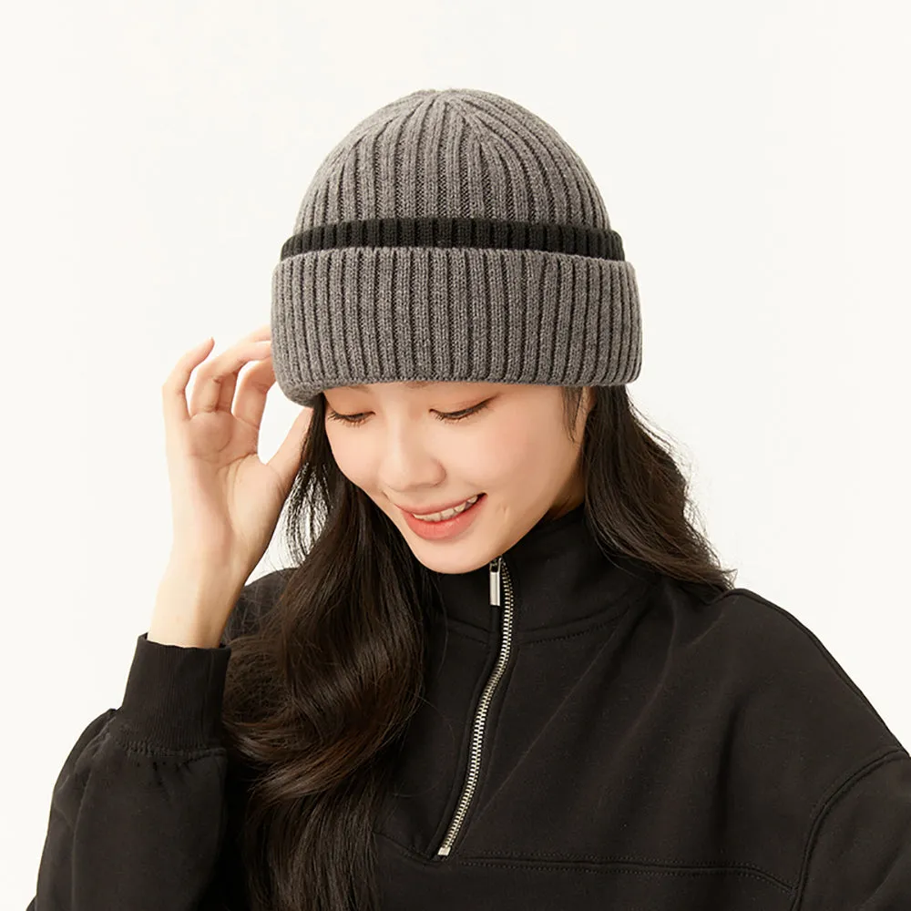 Japan Stock Women's Winter Contract Color Heated Knit Hat