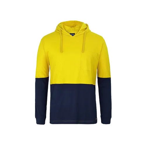 JBs Wear | Hi Vis Long Sleeve Cotton T-Shirt with Hood | 6HCTL