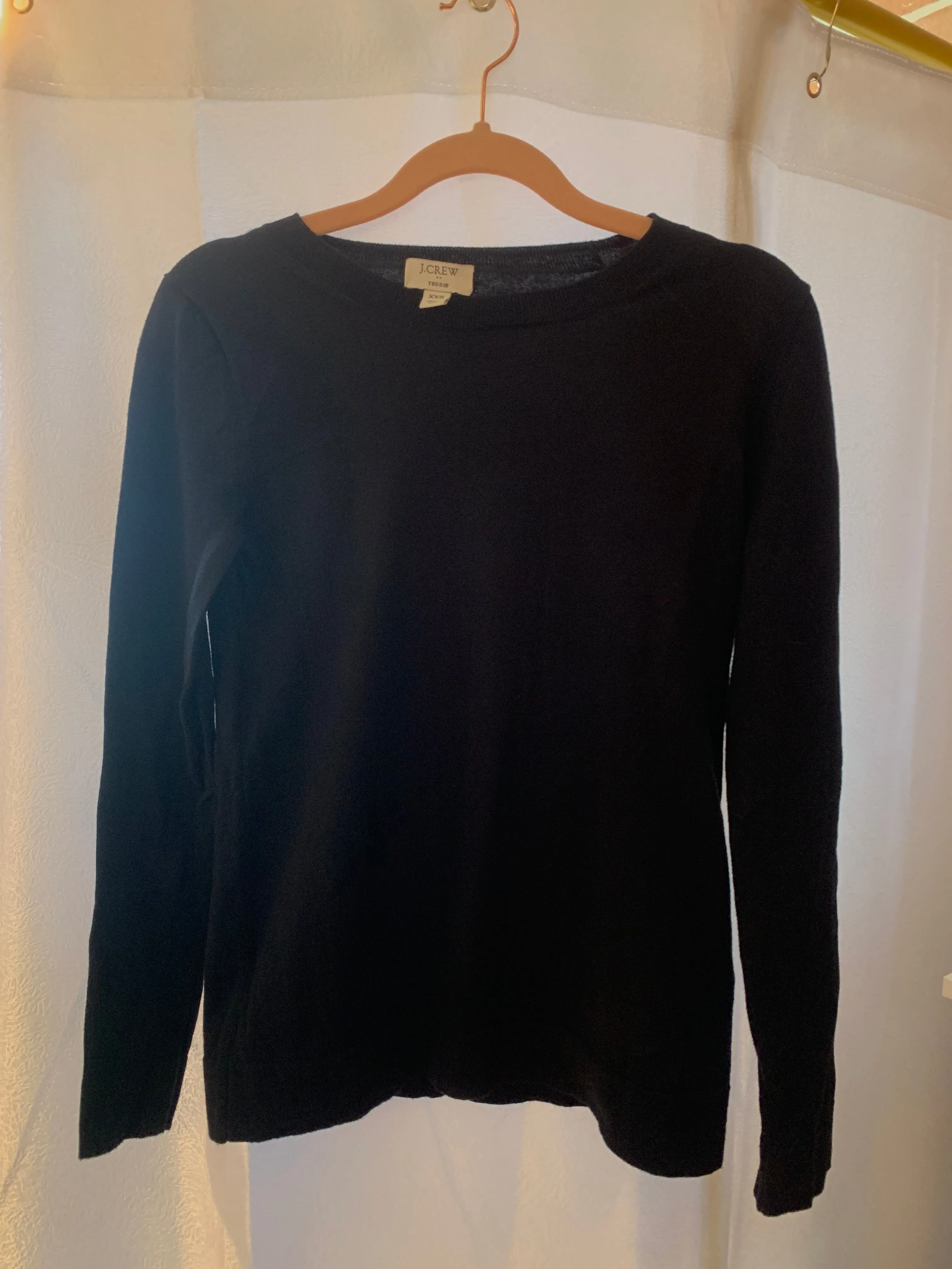 J.Crew Black Long Sleeve Teddie Shirt Size XXS