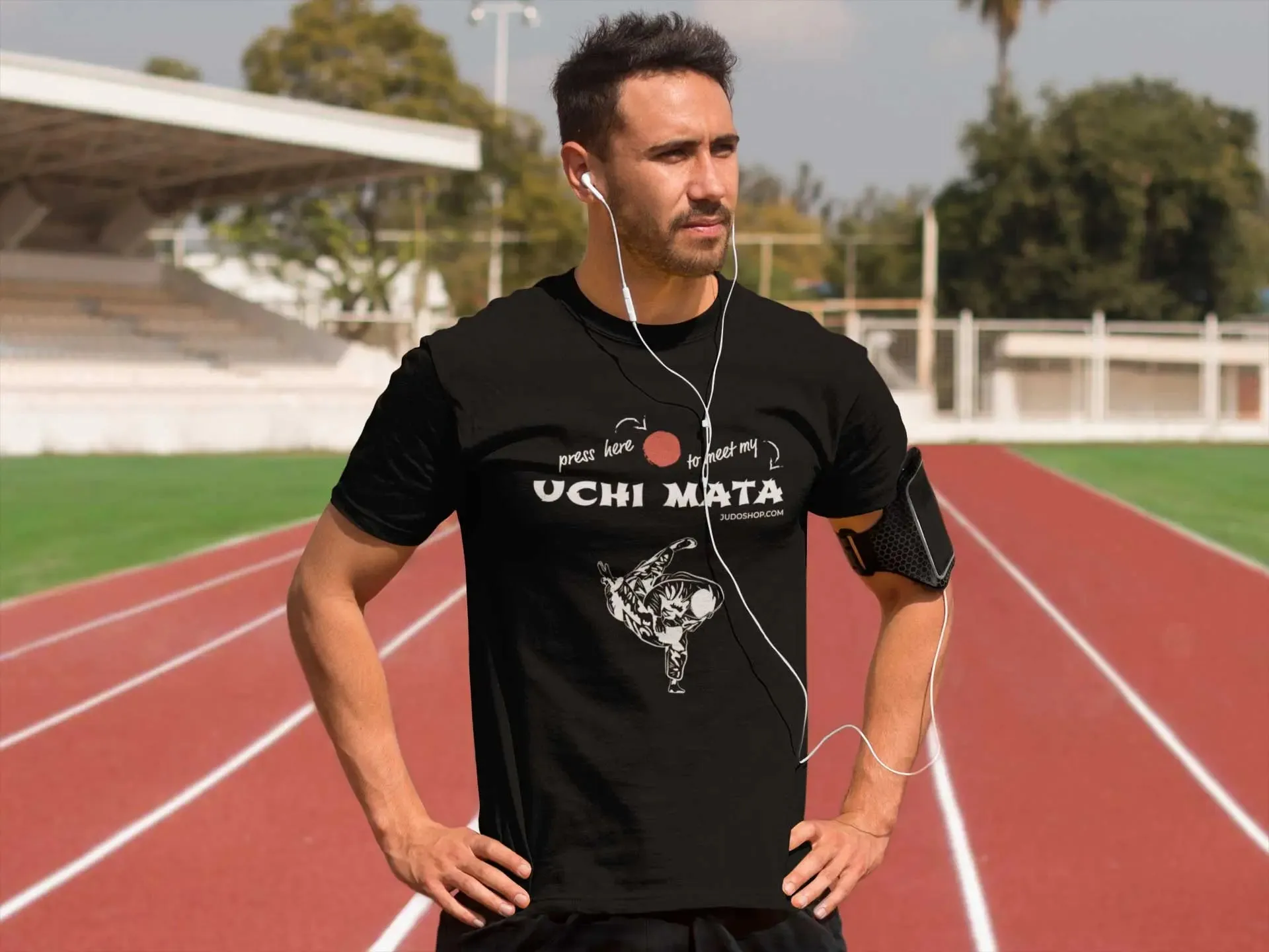 Judo T-Shirt Uchi Mata Press Here