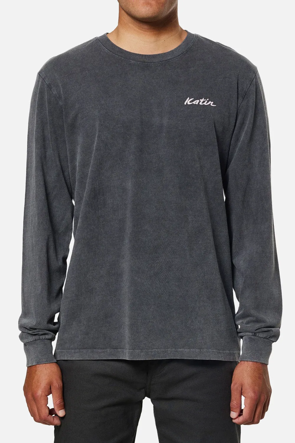 Katin Tempest Long Sleeve Tee in Black Sand Wash