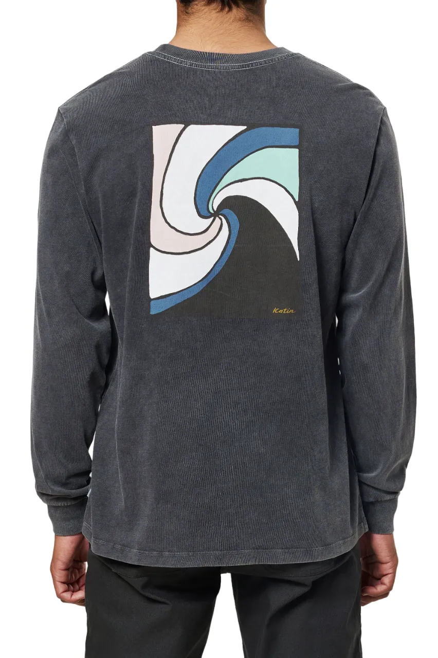 Katin Tempest Long Sleeve Tee in Black Sand Wash