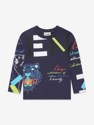 KENZO Boys Iconics Print Long Sleeve T-Shirt