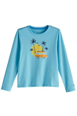 Kid's Coco Plum Everyday Long Sleeve Graphic T-Shirt  |  Aruba Blue Van Life