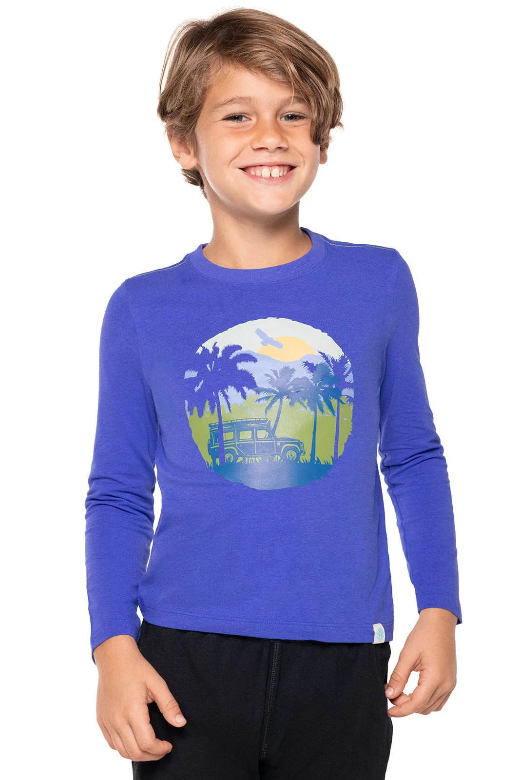 Kid's Coco Plum Everyday Long Sleeve Graphic T-Shirt  |  Baja Blue