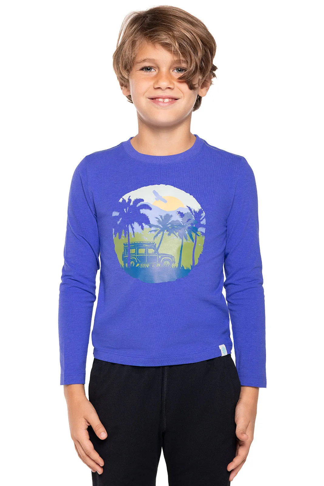 Kid's Coco Plum Everyday Long Sleeve Graphic T-Shirt  |  Baja Blue