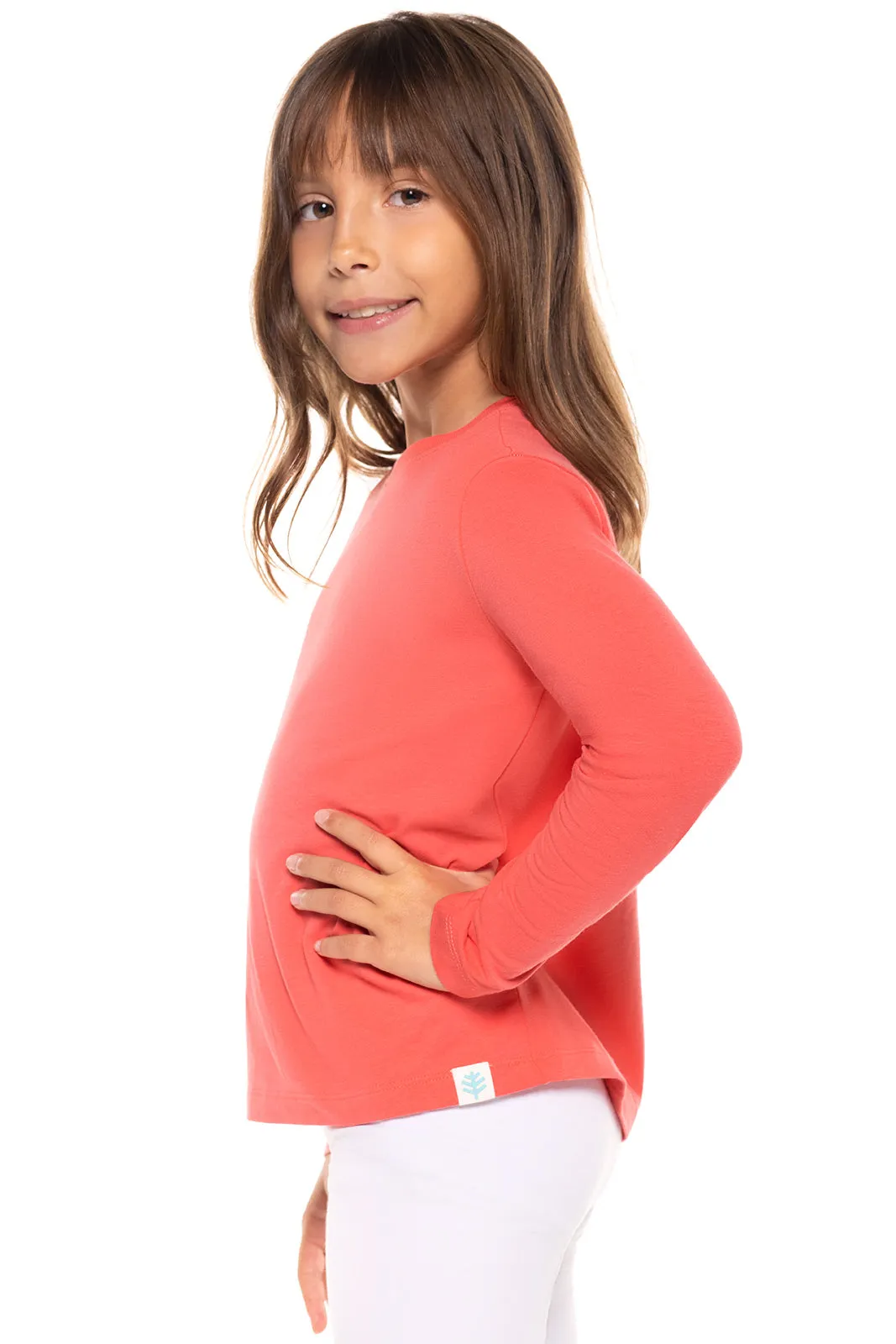 Kid's Coco Plum Everyday Long Sleeve T-Shirt | Vivid Coral