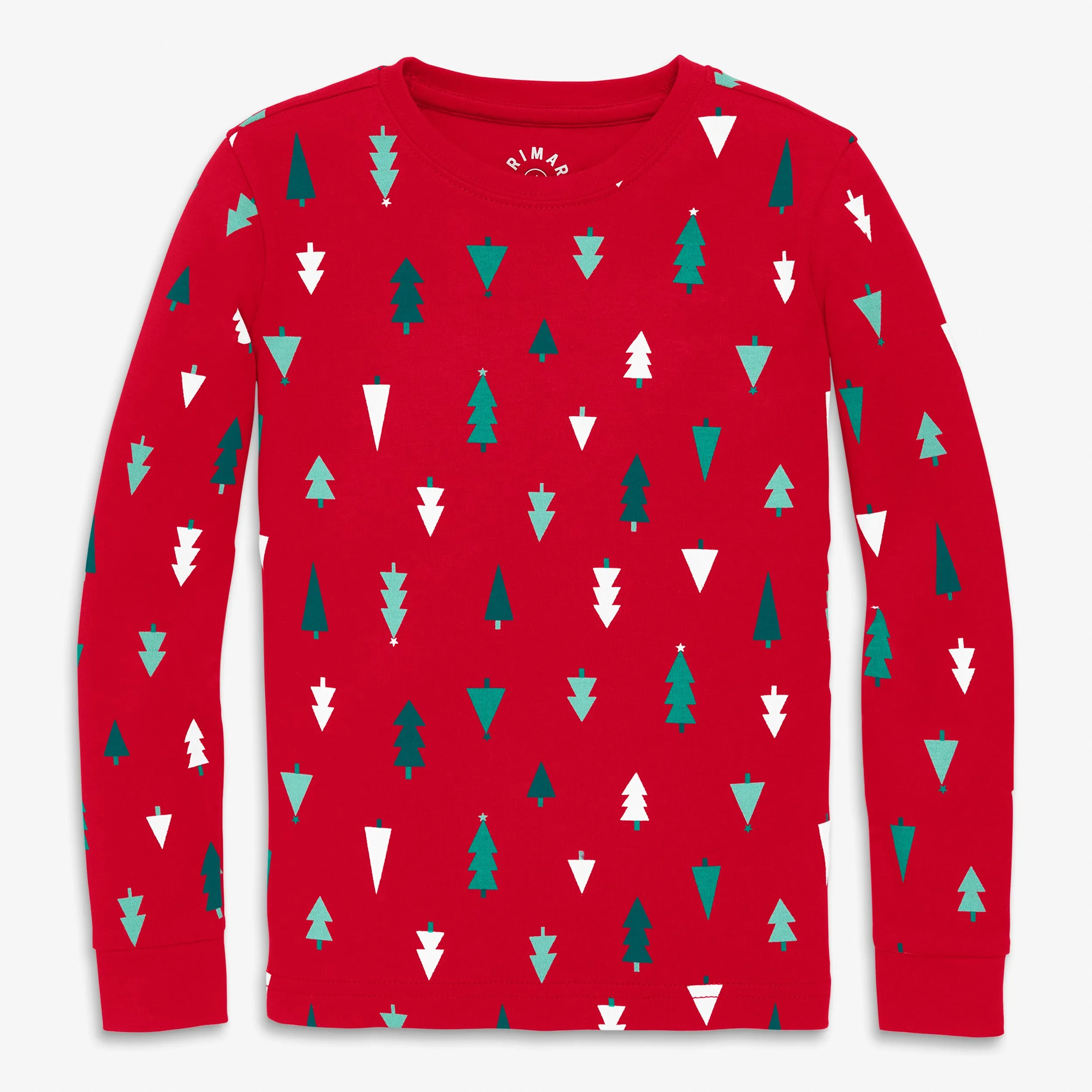 Kids organic long sleeve PJ top in twinkly trees