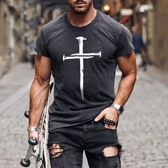 Knight's Iron Cross Print T-Shirt