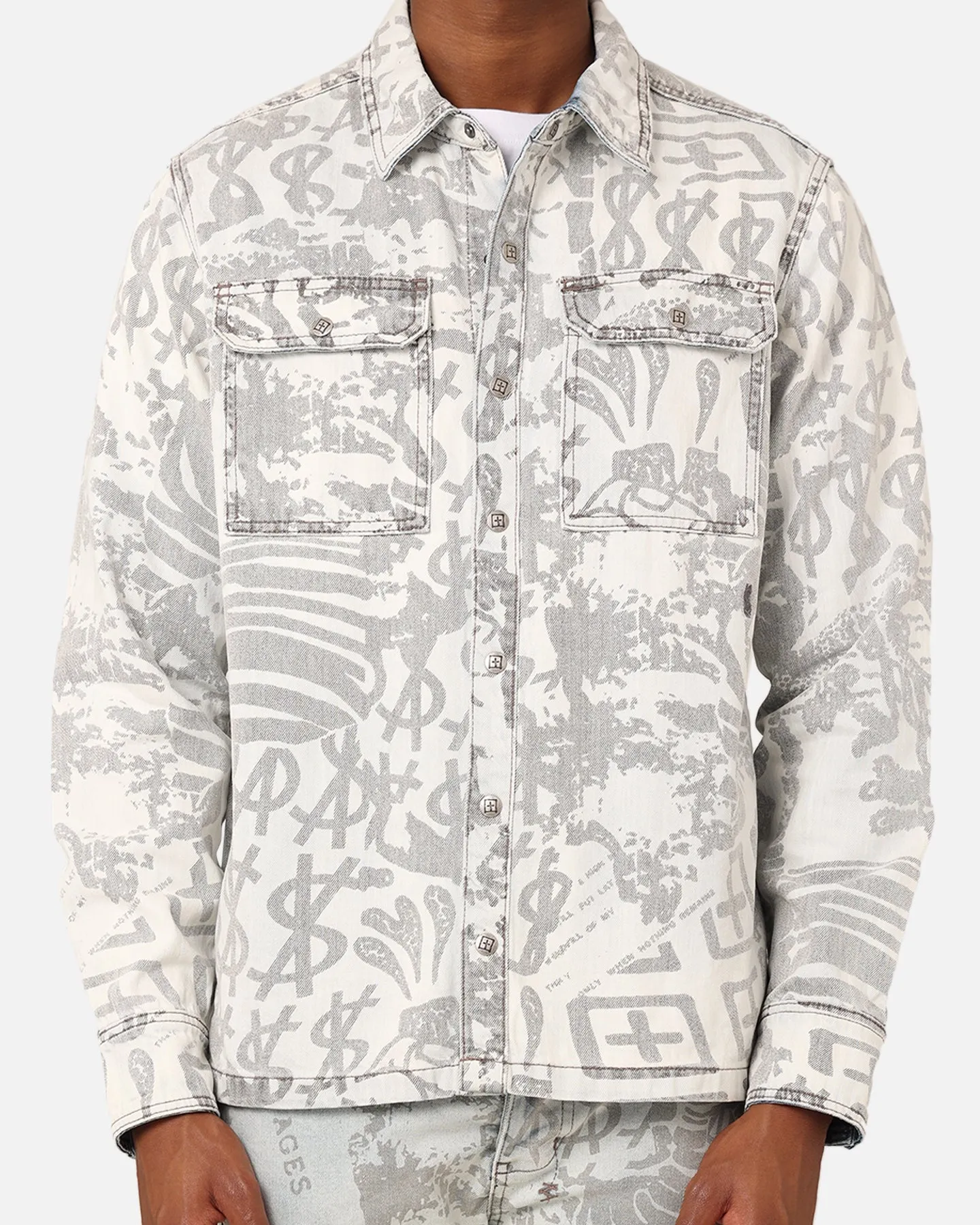 Ksubi Scorpio Long Sleeve Shirt Kollage Icey Denim