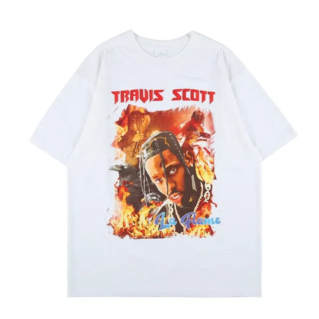 La Flame - Travis Scott Men's Graphic Oversized T shirt