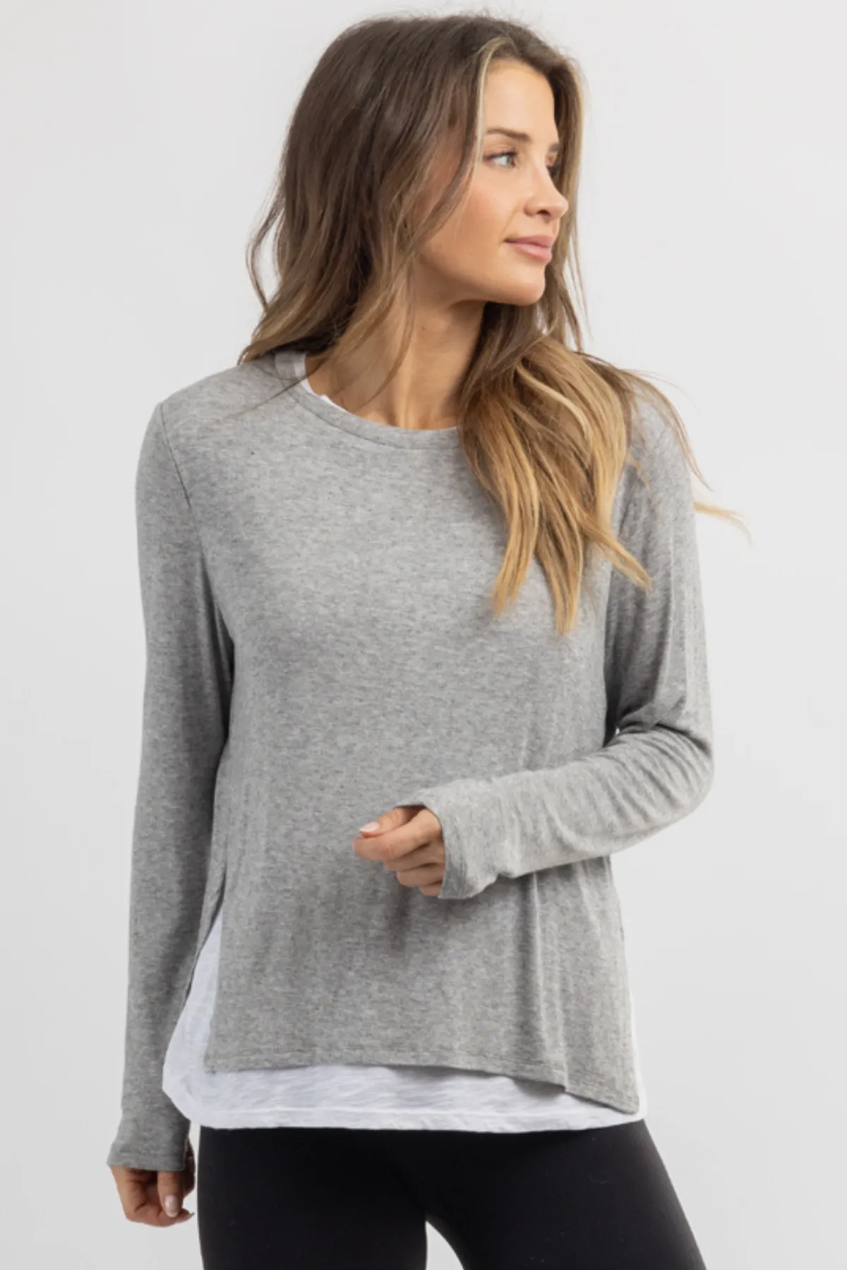 LA LAYERED GREY TOP