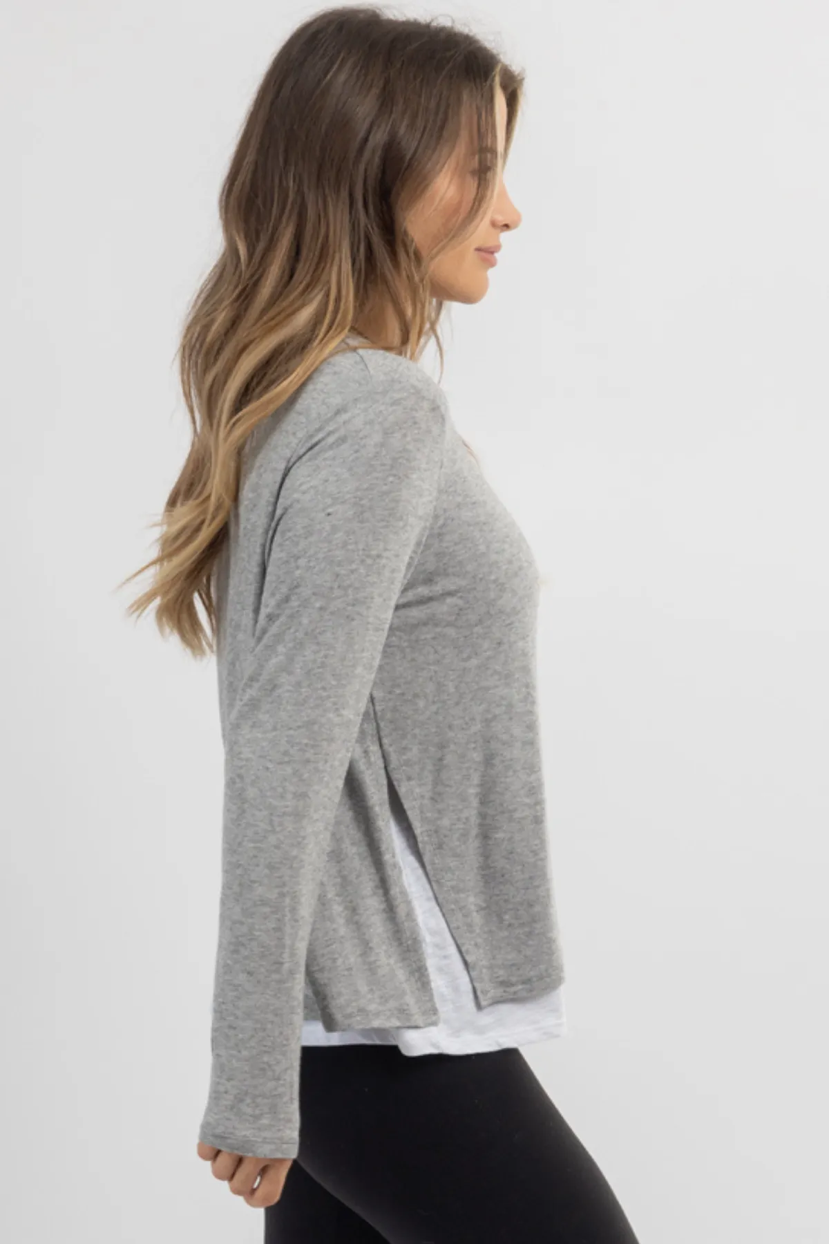 LA LAYERED GREY TOP