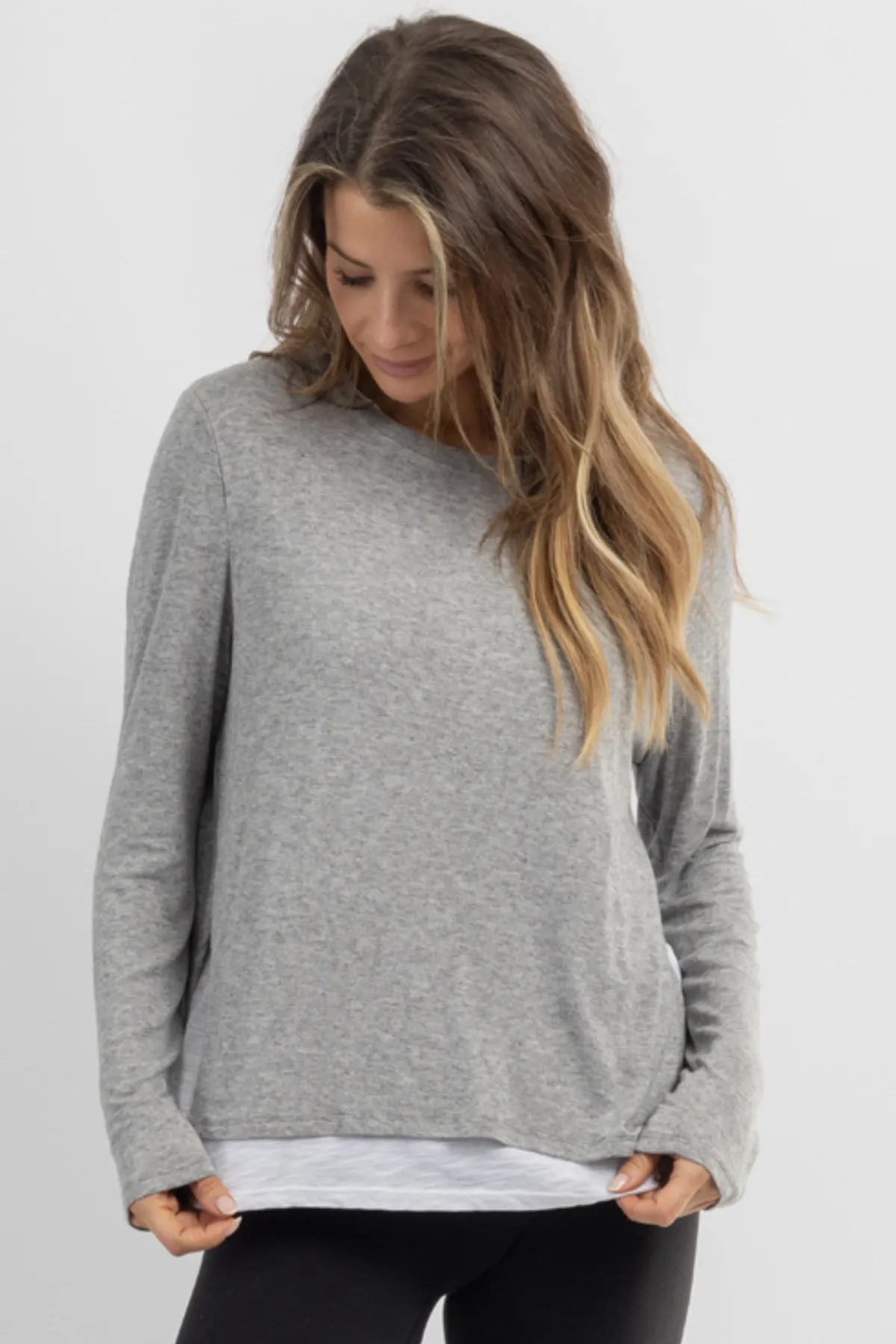 LA LAYERED GREY TOP