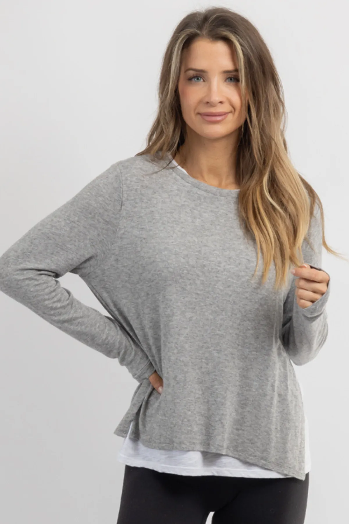 LA LAYERED GREY TOP