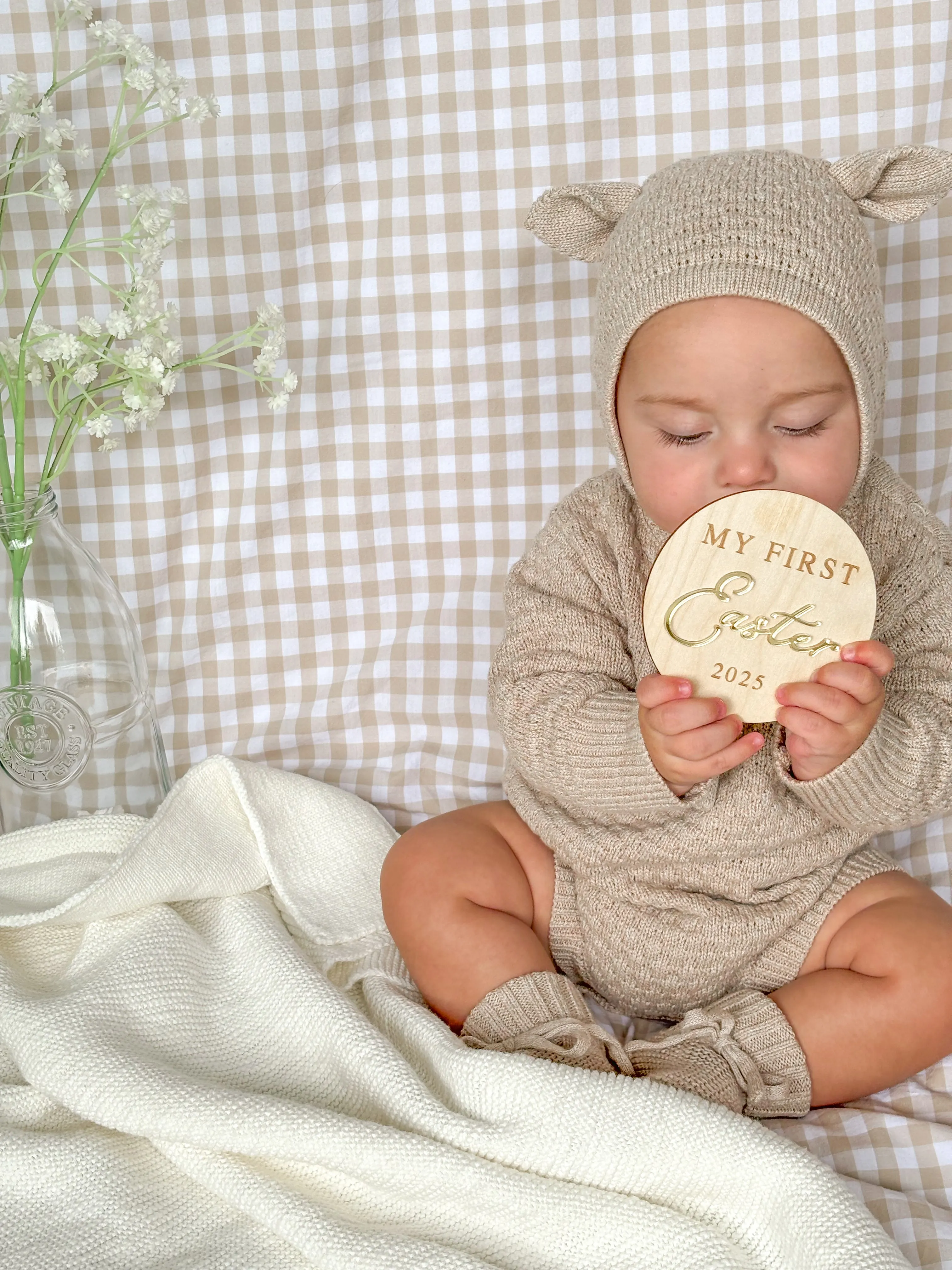 Lamb Knit Bonnet - Fawn