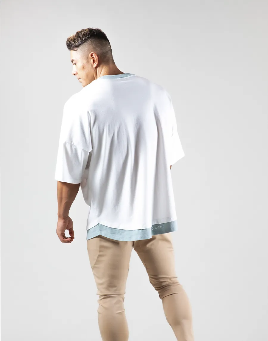 Layered Big T-Shirt "Wide Shoulder" - White