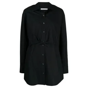 Layered Shirt Dress In Compact Cotton With Self-Tie