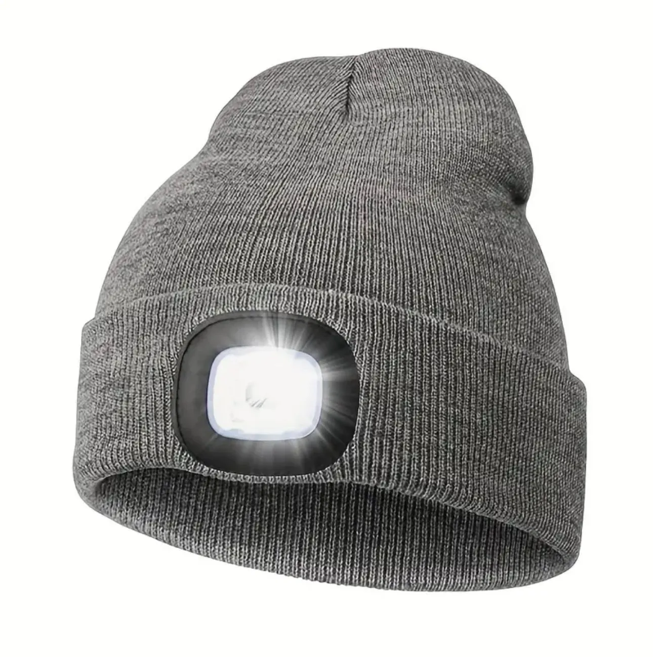 LED light Knitted Beanie Hat with removable and rechargeable light