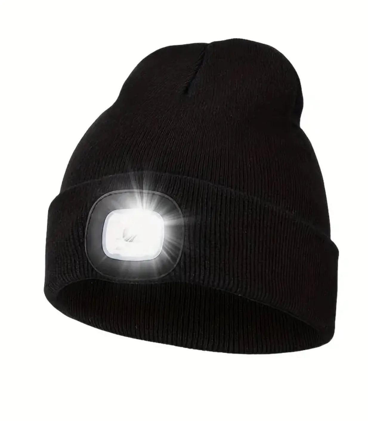 LED light Knitted Beanie Hat with removable and rechargeable light