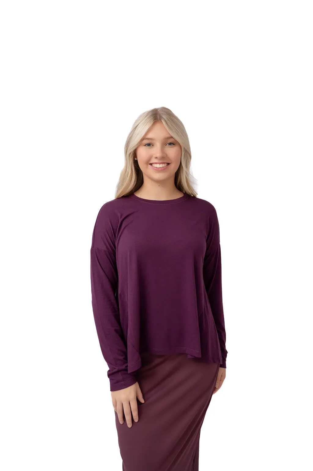 Long Sleeve Every Day Tee - Italian Plum