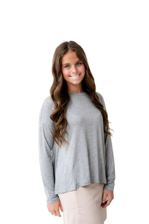 Long Sleeve Every Day Tee - Light Heather Grey