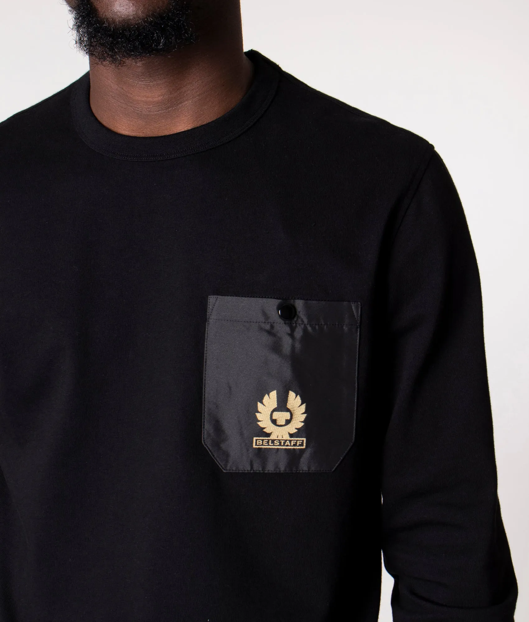 Long Sleeved Woven Pocket T-Shirt