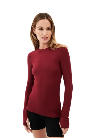 Louise Rib Long Sleeve, Bordeaux