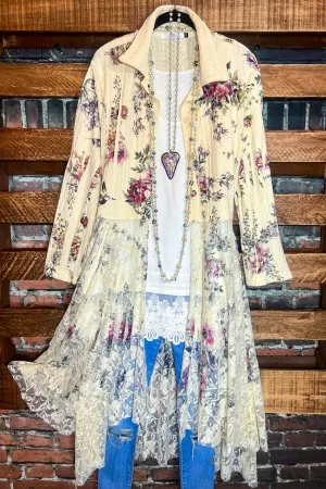 LOVE OF MY LIFE FLORAL LACE CARDIGAN JACKET IN MULTI-COLOR