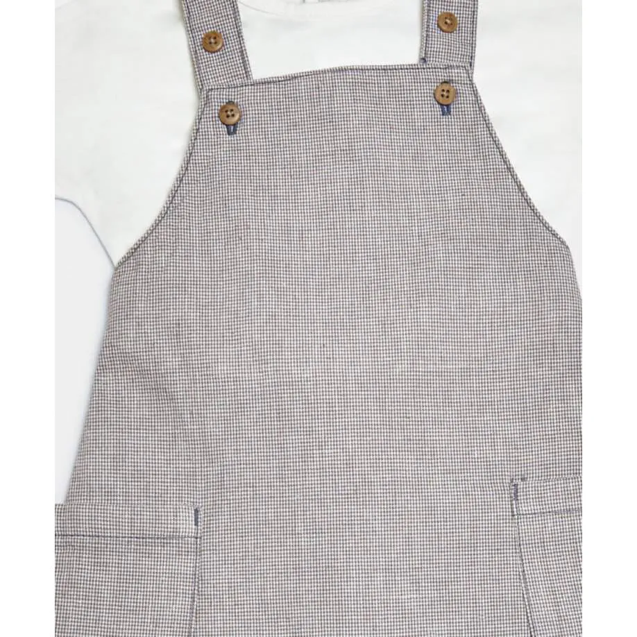 Mamas and Papas Woven Dungarees & T-Shirt - 2 Piece Set