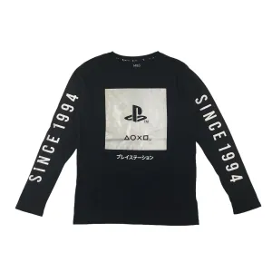 M&S t-shirt 13-14 years black PlayStation print long sleeve cotton