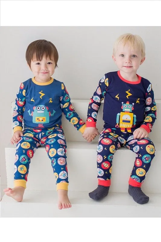 Mega Robot Blue Long Sleeve Pajama