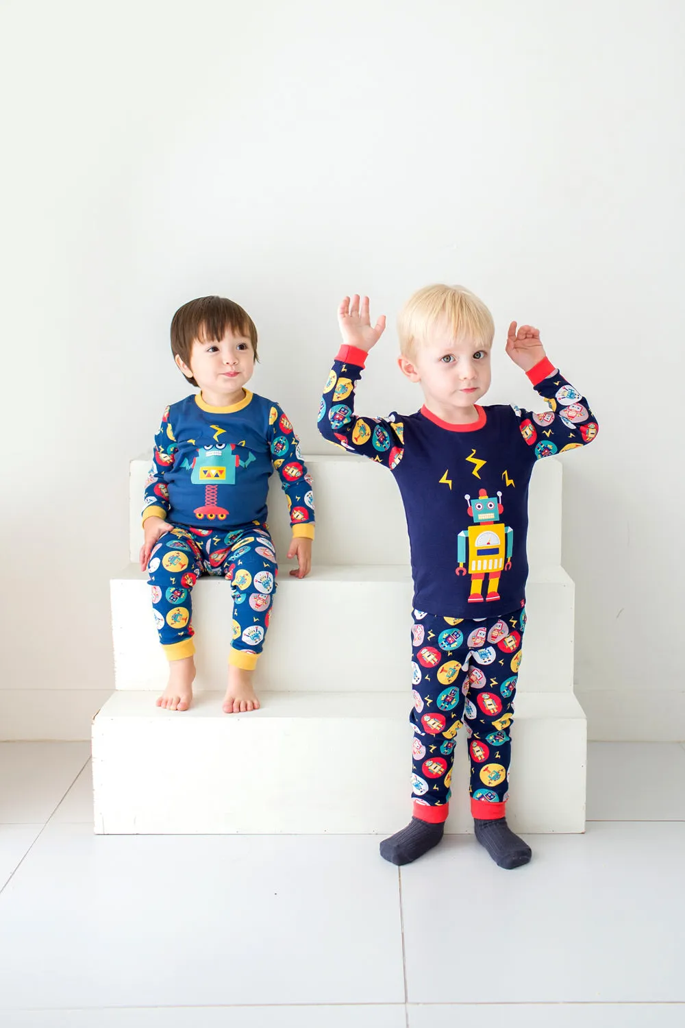 Mega Robot Blue Long Sleeve Pajama