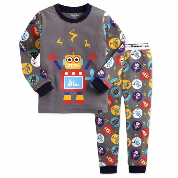 Mega Robot Grey Long Sleeve Pajama